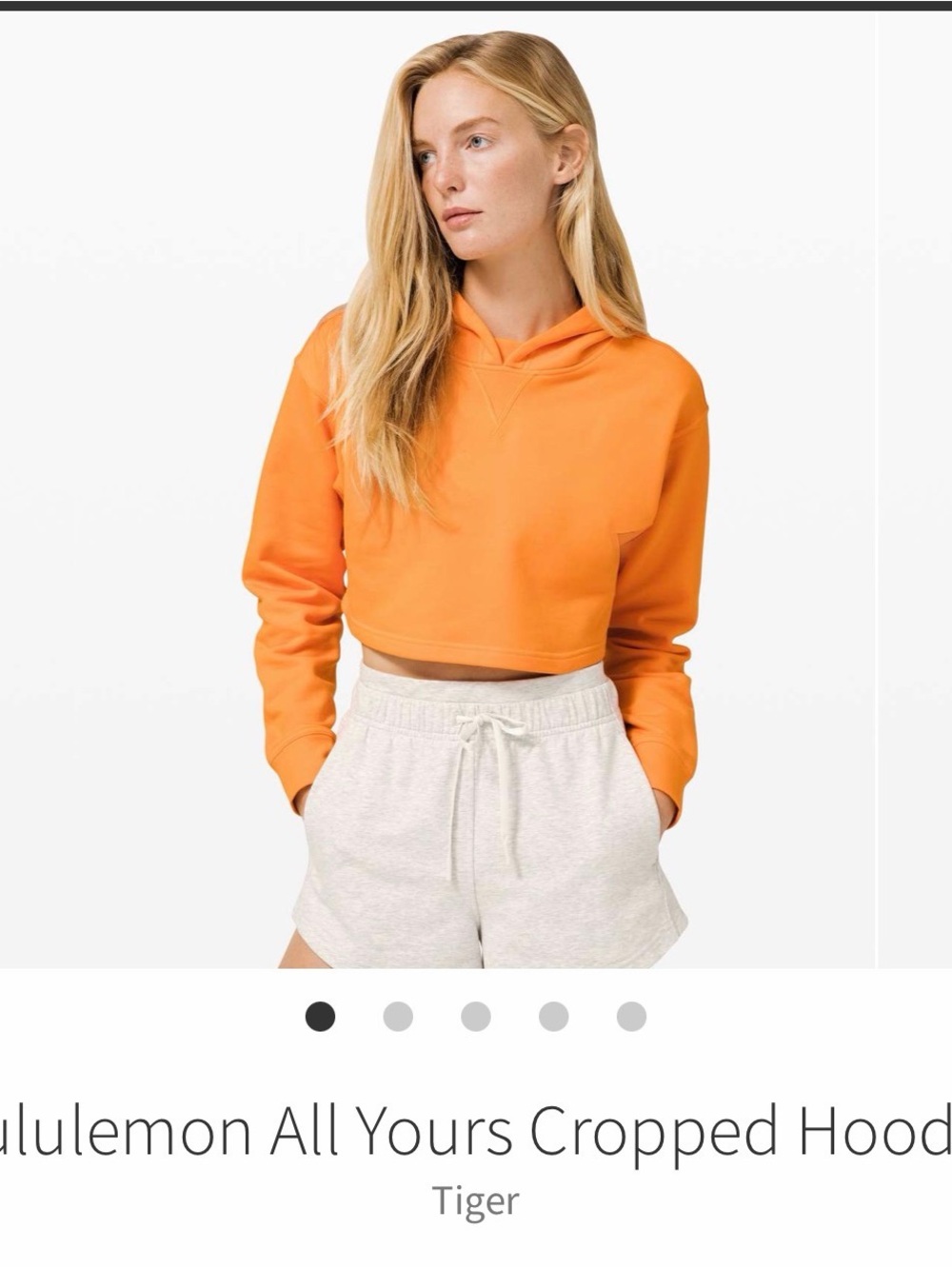 lululemon All Yours Cropped Hoodie - size 4